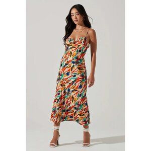 ASTR the Label Mariela Dress Orange & Green Multi